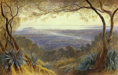 En avlägsen utsikt över Nice från kullarna av Edward Lear