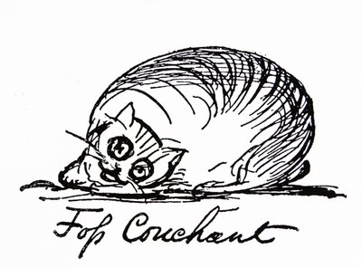 En kattkaraktär (teckning) av Edward Lear