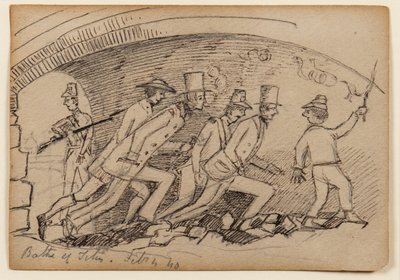 Baths of Titus, 1840 (penna, penna och bläck på papper) av Edward Lear