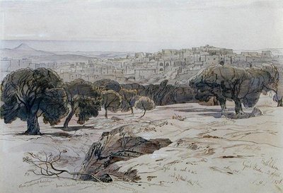 Betlehem - Långfredagen den 2 april 1858 (penna, bläck och akvarell på papper) av Edward Lear