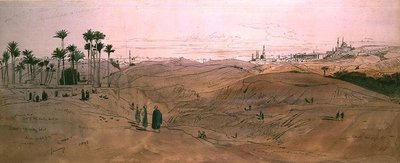 Kairo (penna & bläck och akvarell på papper) av Edward Lear