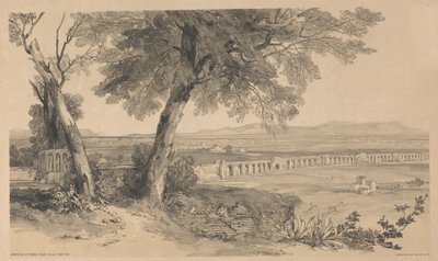 Roms landsbygd sedd från Villa Mattei, ur ”Vyer i Rom och dess omgivningar”, 1841 av Edward Lear