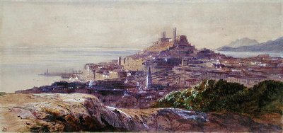 Cannes (akvarell på papper) av Edward Lear