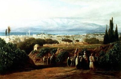 Stad med kyrkogård av Edward Lear