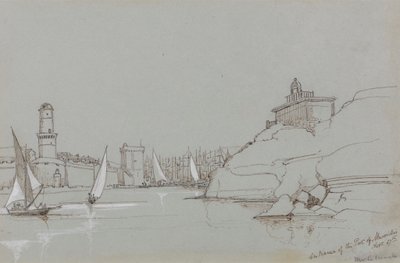 Ingång till Marseilles hamn av Edward Lear