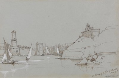 Ingång till Marseilles hamn av Edward Lear