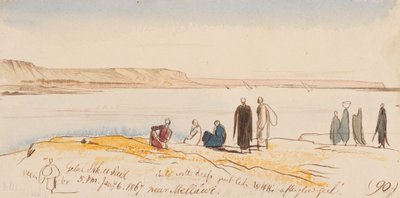 Gebel Shk. es Said, nära Mellawi; kl. 17.00, den 6 januari 1867 (90) av Edward Lear