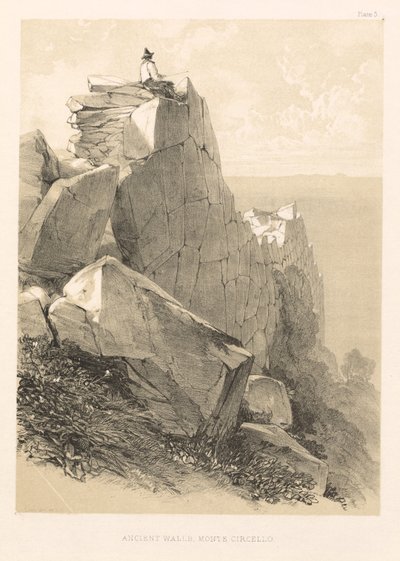 Illustrerad utflykt i Italien (bd II): Ancient Walls, Monte Circello av Edward Lear