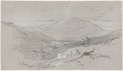 Utsikt över bergen från Antrodoco av Edward Lear