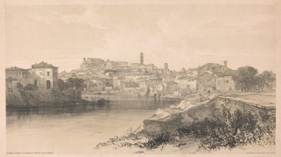 Rom sedd från Via della Porta San Paolo, ur ”Vyer i Rom och dess omgivningar”, 1841 av Edward Lear