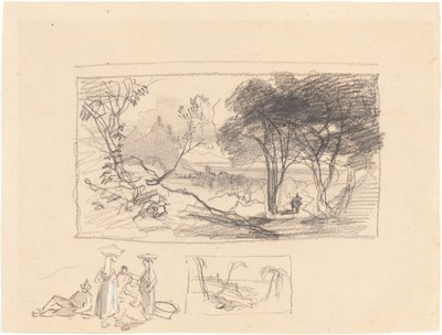 Skisser i Italien [recto], 18391845. av Edward Lear