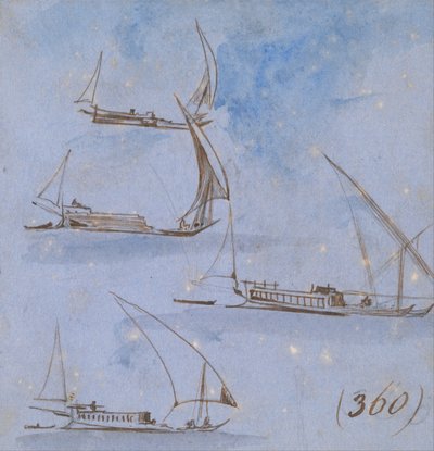 Studier av båtar på Nilen av Edward Lear