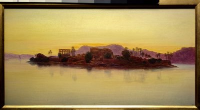 Solnedgång på ön Philae i Egypten Målning av Edward Lear (1812-1888) (ec.angl.) 1861 Sön. 0,23x0,43 m Chantilly, Musee Conde av Edward Lear