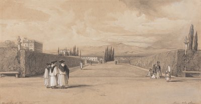 Trädgårdarna vid Villa Albani av Edward Lear