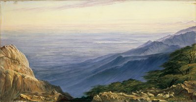 Lombardiets slätter från Monte Generoso, 1880 av Edward Lear
