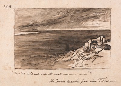 De pontinska träsken ovanför Terracina av Edward Lear
