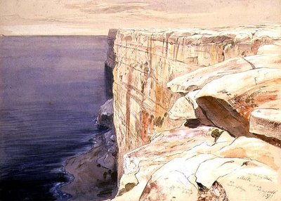 The Rocks nära Garf Hasan, Malta av Edward Lear