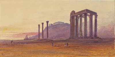 Zeustemplet i Olympia, Grekland av Edward Lear