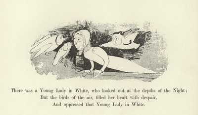 Det var en ung dam i vitt, som såg ut på nattens djup av Edward Lear