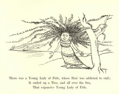 Det fanns en ung dam från Firle, vars hår var beroende av att krusa. av Edward Lear