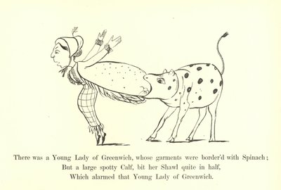Det fanns en ung dam från Greenwich, vars plagg var kantade med spenat av Edward Lear