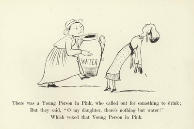 Det var en ung person i rosa, som ropade efter något att dricka av Edward Lear