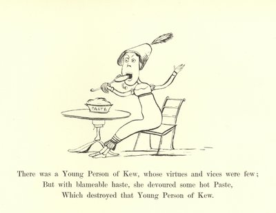 Det fanns en ung person från Kew, vars dygder och laster var få av Edward Lear
