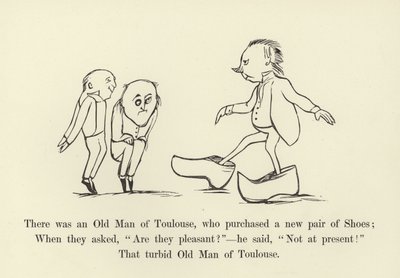 Det var en gammal man från Toulouse, som köpte ett par nya skor av Edward Lear
