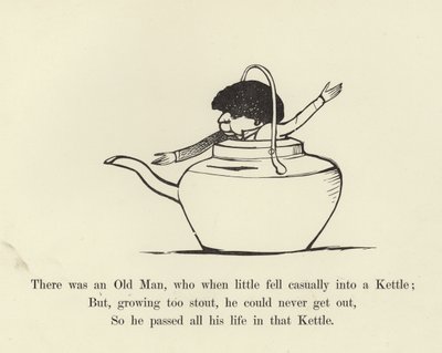 Det var en gammal man, som när han var liten föll slentrianmässigt i en vattenkokare av Edward Lear