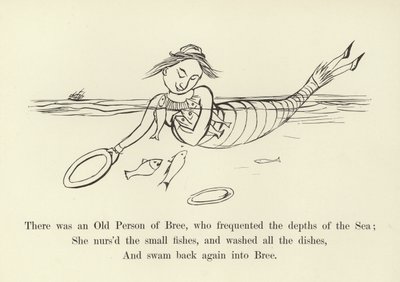 Det fanns en gammal person från Bree som vistades i havets djup. av Edward Lear