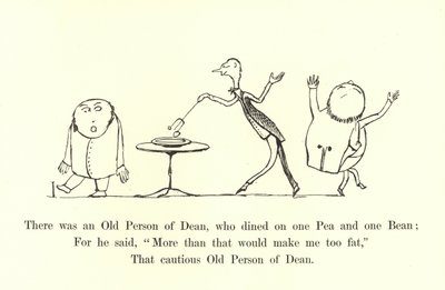 Det var en gammal person från Dean, som åt på en ärta och en böna av Edward Lear