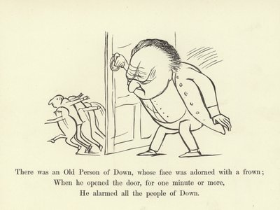 Det fanns en gammal person av Down, vars ansikte var prydd med en rynka pannan av Edward Lear