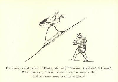 Det var en gammal person från Rimini som sa: Nådig! Godhet! AV Tvillingarna! av Edward Lear