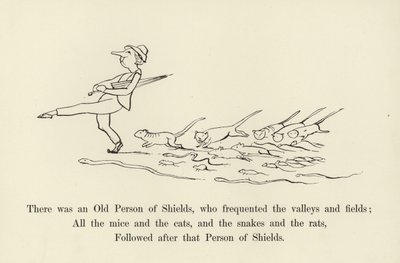 Det fanns en gammal person från Shields som umgicks i dalarna och på fälten. av Edward Lear