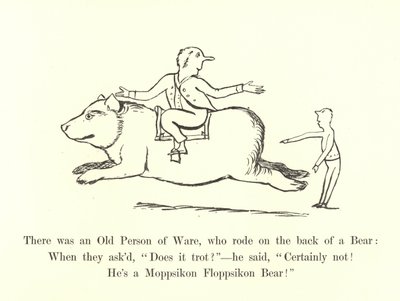 Det var en Old Person of Ware, som red på ryggen av en björn av Edward Lear