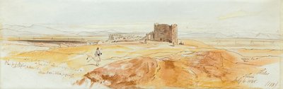 Två vyer över Thebe av Edward Lear