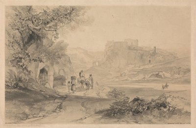 Valmontone, ur ”Vyerna över Rom och dess omgivningar”, 1841 av Edward Lear