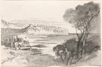 Utsikt över en bukt i Monaco, 18841885. av Edward Lear