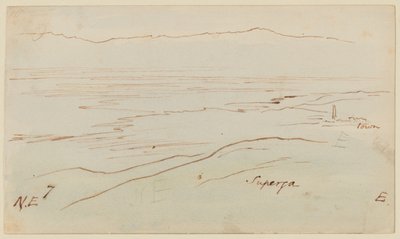 Utsikt över Turin med Superga av Edward Lear