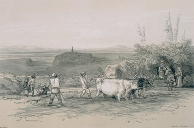 Utsikt i Rom och dess omgivningar: Roiate, en stad nära Subiaco av Edward Lear