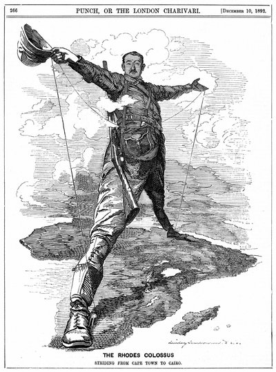 Cecil John Rhodes, från "Punch av Edward Linley (after) Sambourne