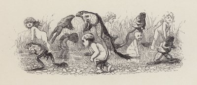 Illustration för The Water-Babies av Charles Kingsley (gravyr) av Edward Linley (after) Sambourne