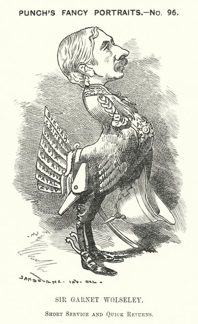 Punch tecknad: Garnet Wolseley av Edward Linley (after) Sambourne