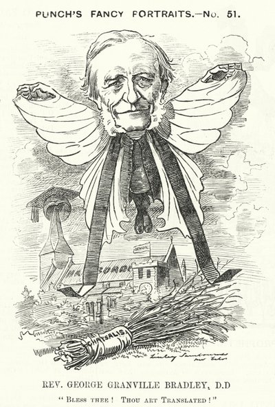 Punch-tecknad film: George Granville Bradley, engelsk gudomlig, lärd och dekanus i Westminster (gravyr) av Edward Linley (after) Sambourne
