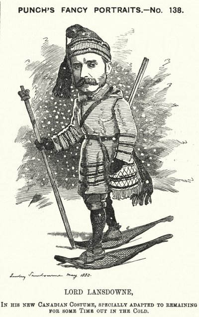 Punch-tecknad serie: Henry Petty-Fitzmaurice, 5:e markisen av Lansdowne, brittisk politiker och generalguvernör i Kanada (gravyr) av Edward Linley (after) Sambourne