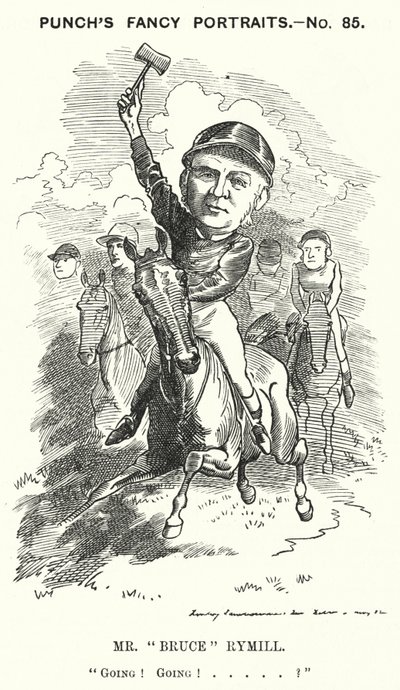 Punch tecknad: Mr "Bruce" Rymill (gravyr) av Edward Linley (after) Sambourne