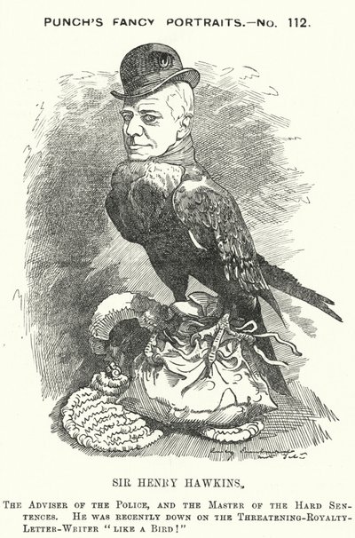 Punch-tecknad film: Sir Henry Hawkins av Edward Linley (after) Sambourne