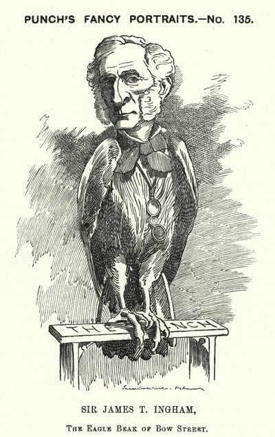 Punch-tecknad film: Sir James Taylor Ingham, engelsk advokat och polisdomare (gravyr) av Edward Linley (after) Sambourne