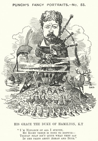 Punch tecknad: William Douglas Hamilton av Edward Linley (after) Sambourne