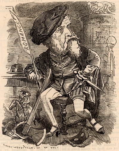 Harrison Ainsworth (1805-1882) av Edward Linley Sambourne